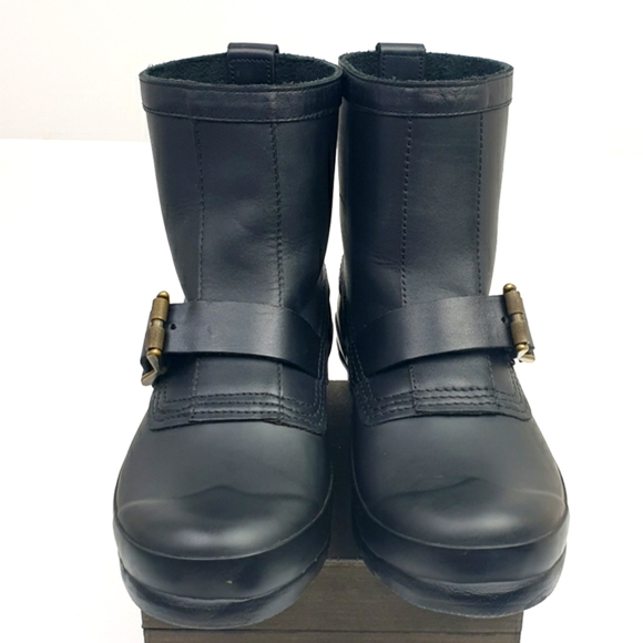 Hunter Original Biker Boots leather Pull-on with buckle detail size 8 - Picture 3 of 16